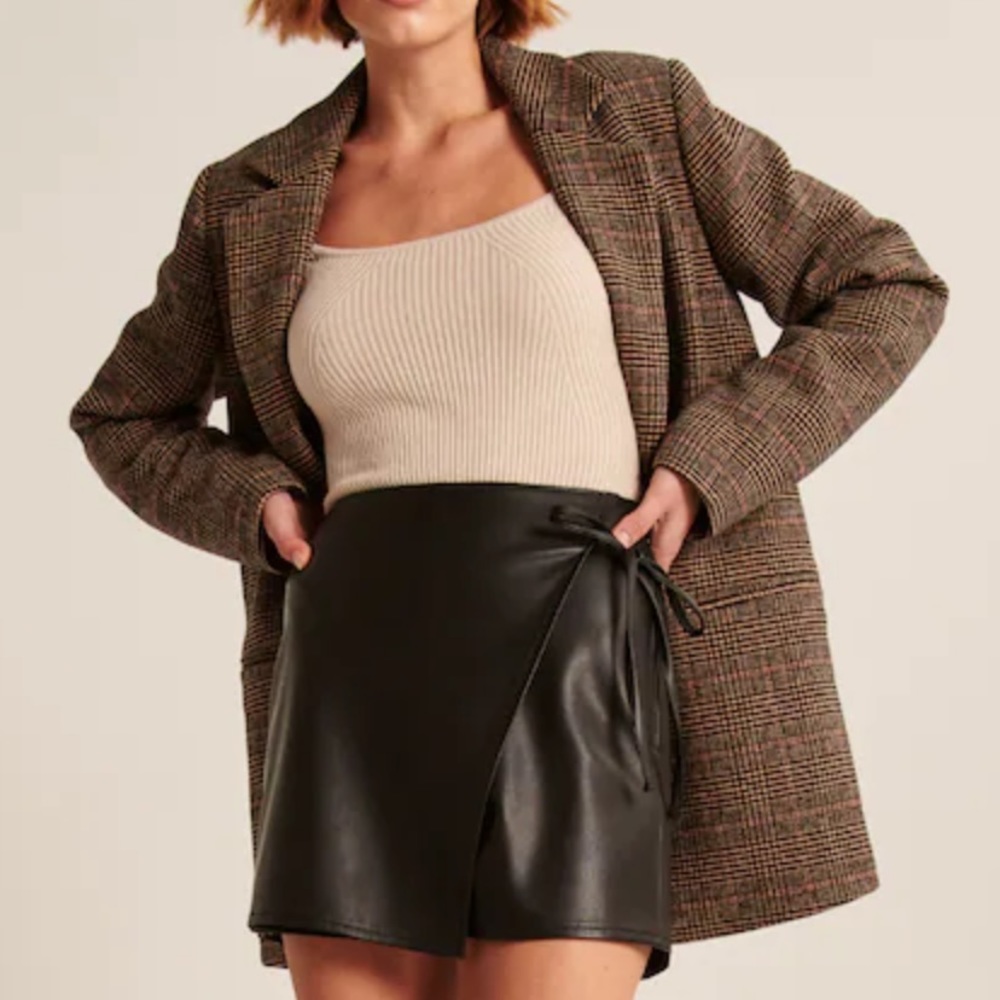Vegan Leather Tie Skort